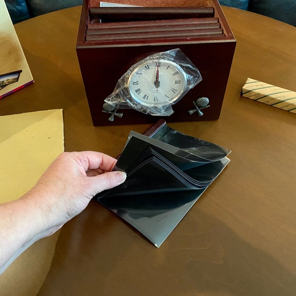 Vintage Wooden Photo Keepsake Box with Clock, Golf Themed (unused/unopened) - Picture 11 of 13